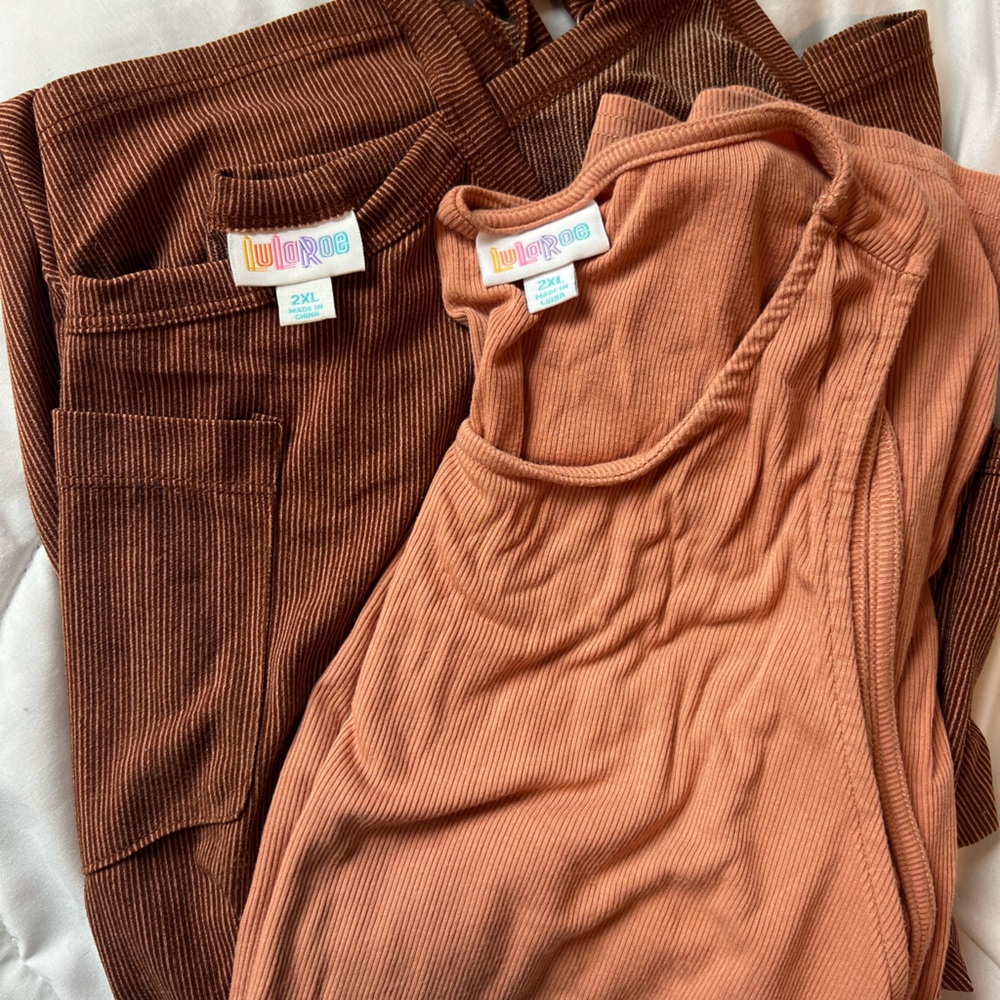LuLaRoe Tank/Spaghetti Strap Rust Jumpsuit - Picture 5 of 6